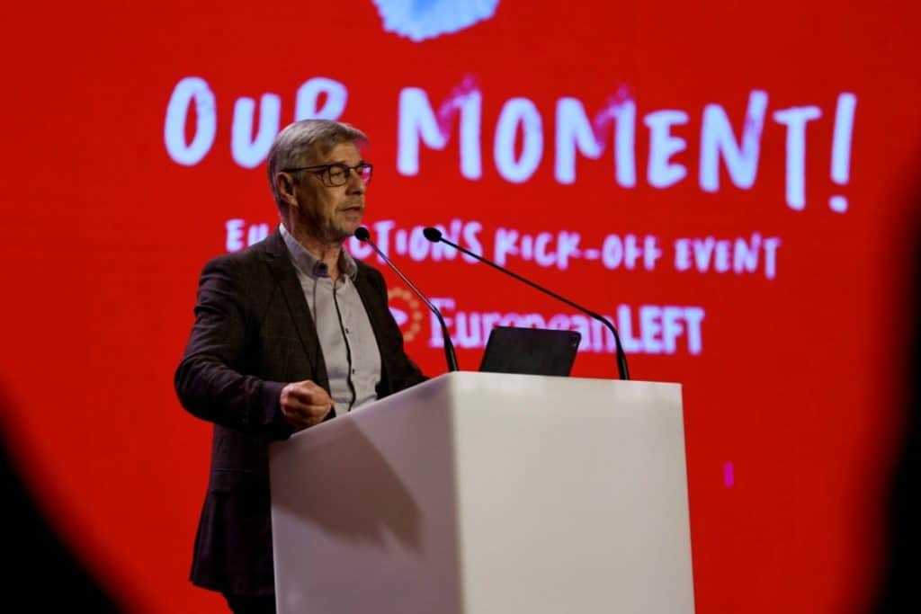 Walter Baier in the kick-off event for the European election for the Party of the European Left